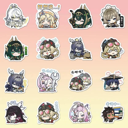 64PCS Genshin Impact Moon Maiden Anime Stickers Cartoon Graffiti Decals Helmet Skateboard Laptop Motorcycle Sticker Decor