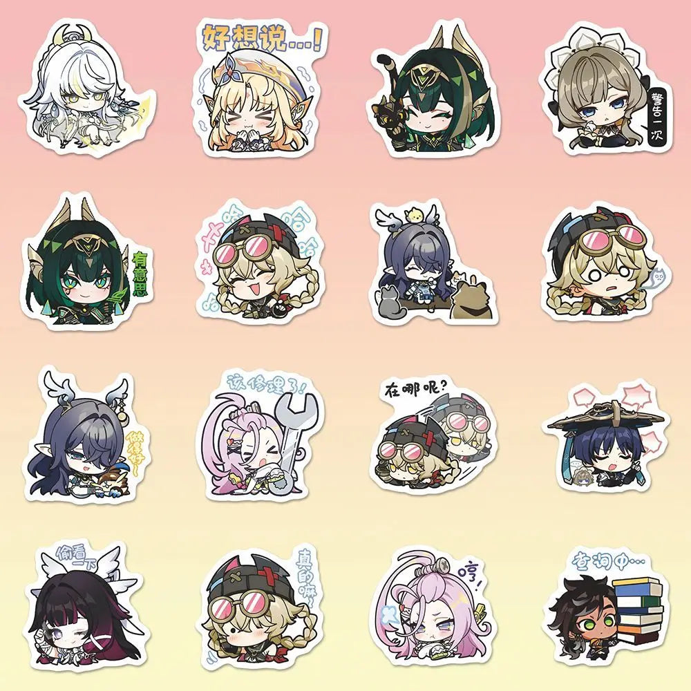 64PCS Genshin Impact Moon Maiden Anime Stickers Cartoon Graffiti Decals Helmet Skateboard Laptop Motorcycle Sticker Decor