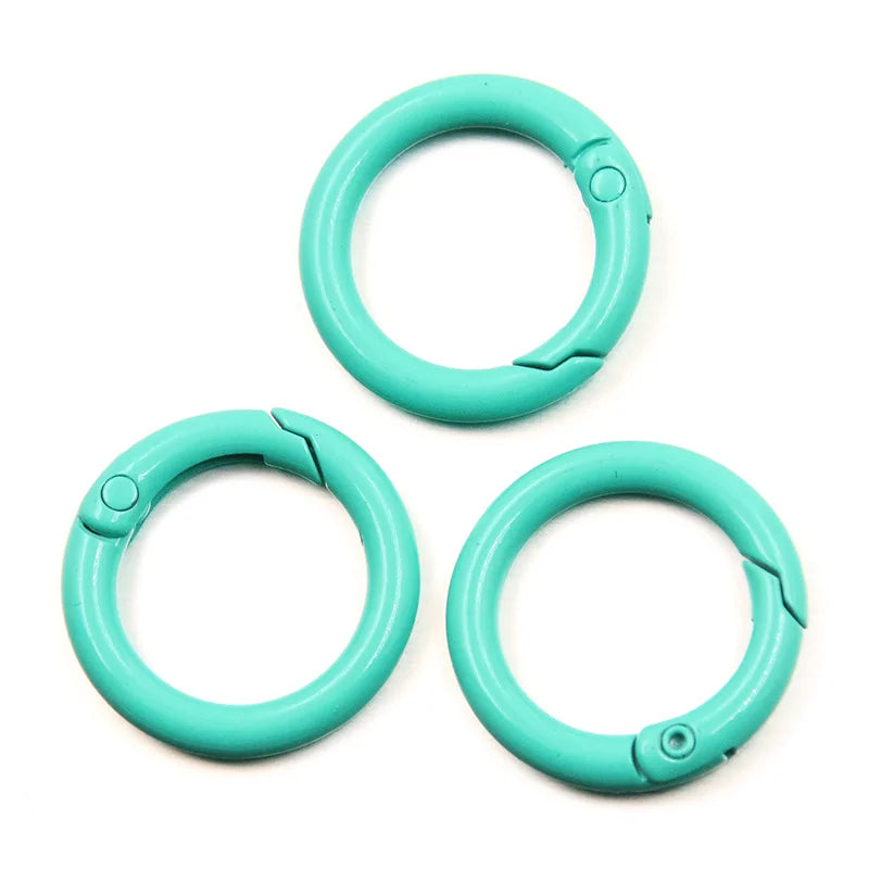 5-20pcs Colorful Spring O Rings Round Carabiner Key Ring Trigger Snap Buckle Keychain DIY Jewelry Making Bag Charm Accessories