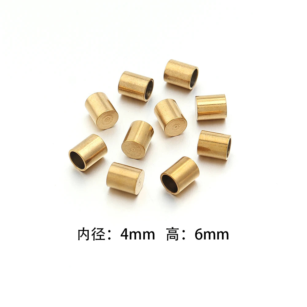 10-20pcs/lot 2-10mm Stainless Steel Leather Cord Clasp Crimp End Caps For Necklace Bracelet Connectors Jewelry Making Supplies