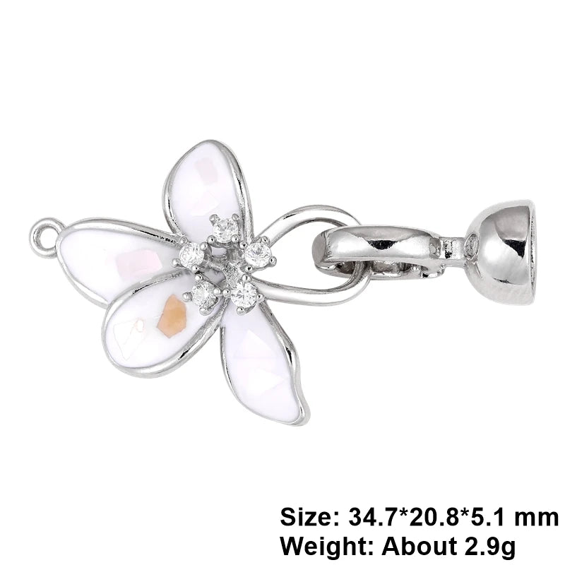 Juya Handmade Decorative Flower Connector Fastener Lock Hooks Clasps Accessories For DIY Women Fashion Needlework Jewelry Making