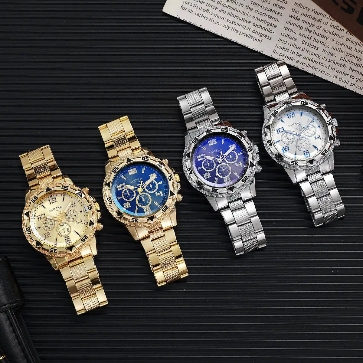 1PC Surprise Mystery Watch Blind Box-Men Business Watches Fashion Arabic Dial Steel Band Male's Quartz Watch Reloj Hombre