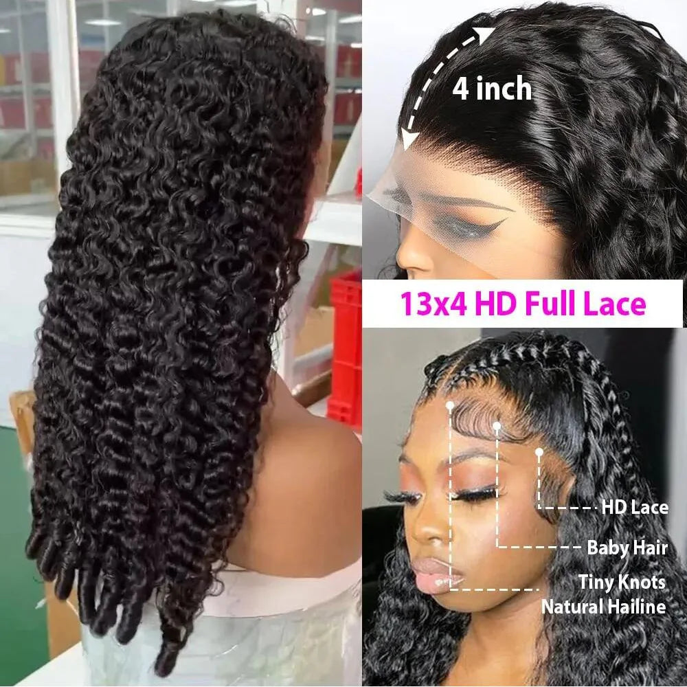 Burmese Curly Wigs Human Hair 13x6 Hd Lace Front Human Hair Wig 13x4 HD Lace Front Wigs 200% Density Wig Human Hair Pre Plucked