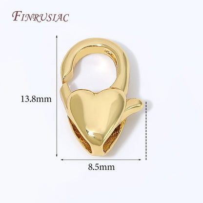 18K Gold Plated Mini Heart Spring Clasp,Lobster Clasp DIY Jewelry Making Findings Necklace Bracelet Connector Hook Accessories