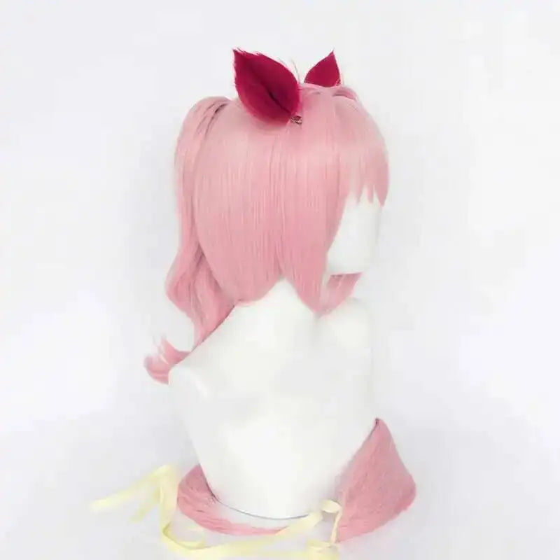 Uma Musume Haru Urara Cosplay Wig Uma Musume Pretty Derby Pink Ponytail Wig Heat Resistant Synthetic Hair Halloween Party