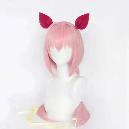Uma Musume Haru Urara Cosplay Wig Uma Musume Pretty Derby Pink Ponytail Wig Heat Resistant Synthetic Hair Halloween Party