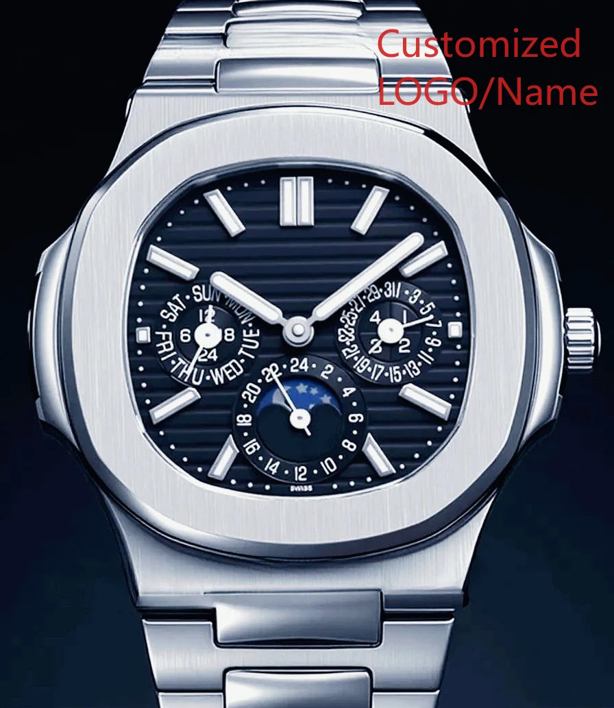 A11 Store Customized Watch 40mm Men's Sport Watch Automatic Mechanical Watches 904L Stainless Steel Black Blue Rubber