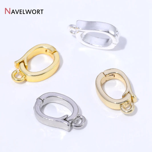 14K/18K Gold Plated Brass Metal Hinged Necklace Enhancer For Necklace Making Accessories Pendant Bail Clasps Jewelry Materials