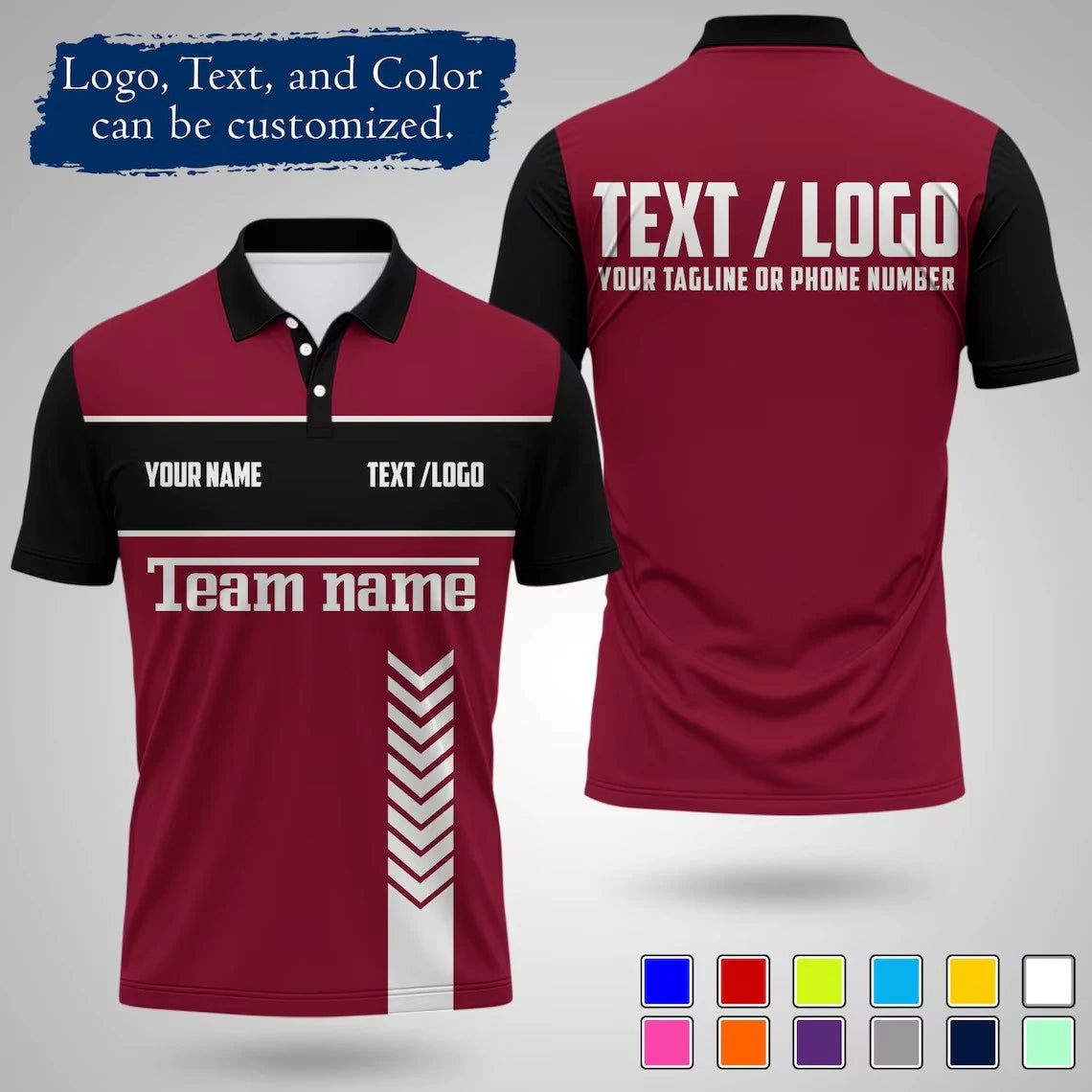 Personalized Sports Polo Shirt Custom Name And Logo Printed Quick Drying Short Sleeve Jersey For Team Uniform Outdoor Activities