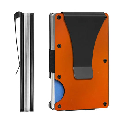 Aluminum Alloy Rfid Blocking Card Holder Ultra Slim Anti Theft Metal Wallet Minimalist Credit Card Case Portable Storage Pouch