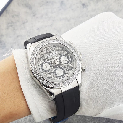 39mm men's watch VK63 movement quartz chronograph sapphire glass gemstone dial luxury business men's waterproof wristwatch