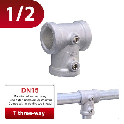 Aluminum Alloy Connector Elbow Tee Base Flat Three-dimensional Fitting Connection Fastener 20/25mm Steel Tube Shelf Parts