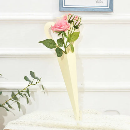 10pcs Romantic Heart Single Flower Box DIY Paper Bouquet Packaging Box Portable Rose Wrapping Gift Box Wedding Birthday Party