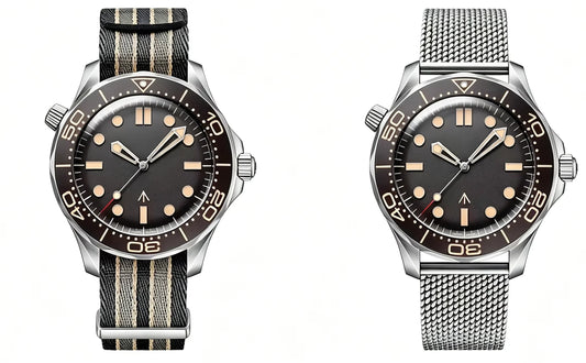 Timeless 42mm Premium Automatic Mechanical Mens Watches 007 Fashion Trend Style 904L Mirror Polished Steel Canvas Strap Sapphire