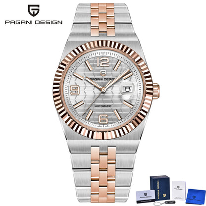 PAGANI DESIGN 2026 New Men's Watches Rose Gold Luxury Automatic Watch For Men MIYOTA 8215 Mechanical Wristwatch Sapphire crystal