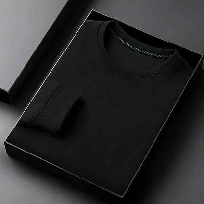 Men's Casual Crew Neck Knitwear Lightweight Long Sleeve Solid Color Pullover for All Seasons