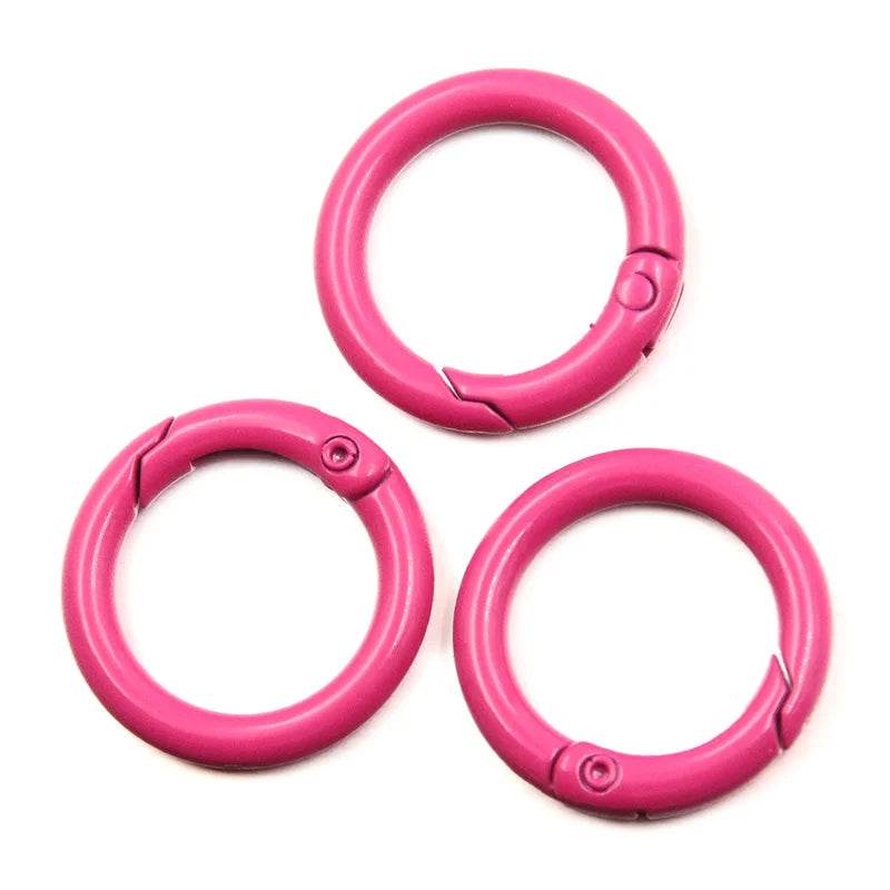 5-20pcs Colorful Spring O Rings Round Carabiner Key Ring Trigger Snap Buckle Keychain DIY Jewelry Making Bag Charm Accessories