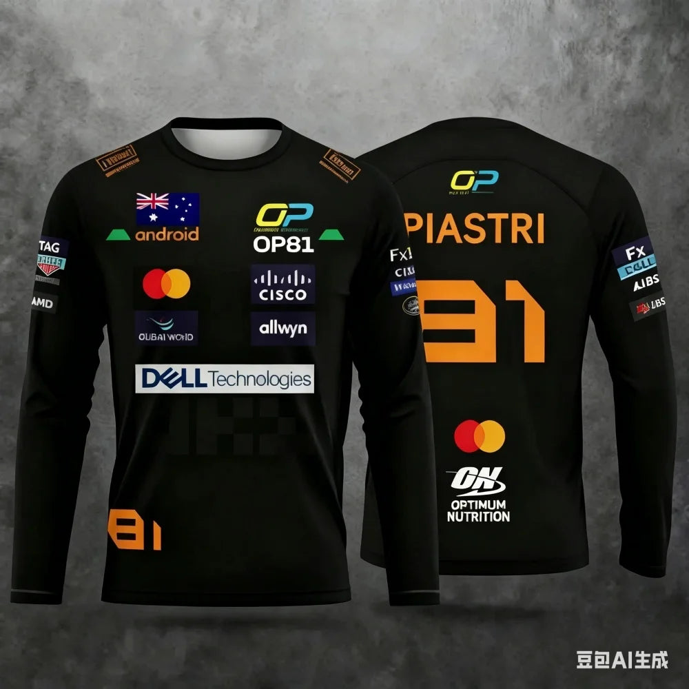 Norris No.4 Racing Suit Long-Sleeve Top Breathable Quick-Dry Fabric For Racing Fans Daily Casual Sports Wear