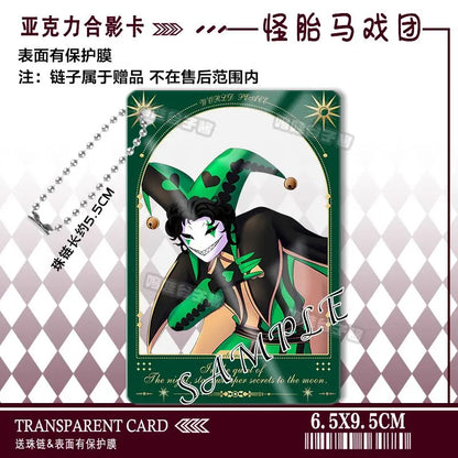 The Freak Circus Pierrot Cosplay Anime Acrylic Photo Card Keychain Pendant Backpack Accessory Cartoon Gift