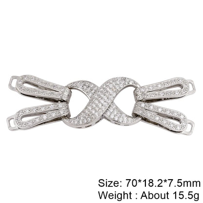 Juya DIY Copper 18K Gold Plated Pendant Connector Fastener Buttob Lock Clasps For Needlework Natural Stone Pearls Jewelry Making