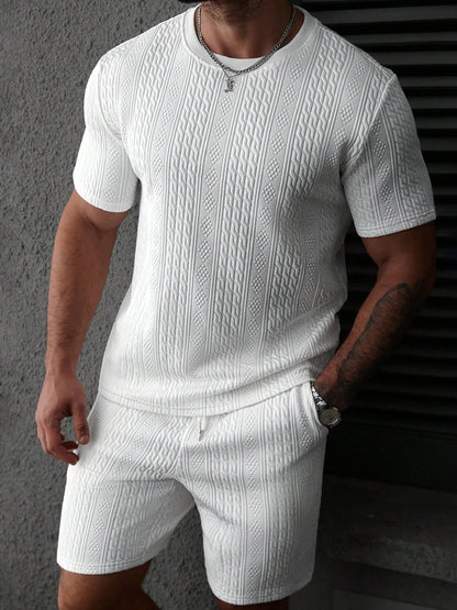 Casual men's polo shirt set, soft and comfortable