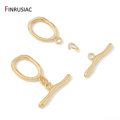 18K Gold Plated Brass Oval/Heart OT Clasps,Bracelet Connector O Toggle Clasps,DIY Bracelet Jewelry Making Findings