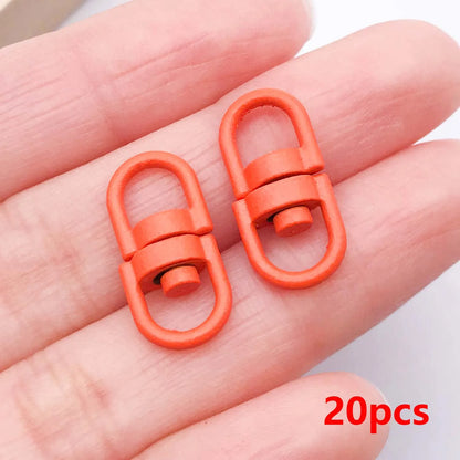 20pcs Metal Rotate Buckle Key Rings Swivel Dog Buckle Holder Connectors for DIY Keychain Jewelry Making Accessories