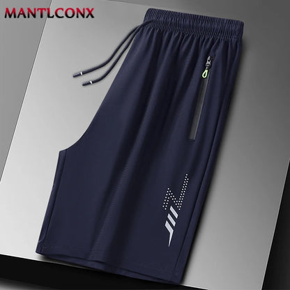 Summer Men's Shorts Cool Sportswear Running Sport Shorts Casual Bottoms Gym Fitness Training Jogging Short Pants Men Black Gray