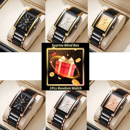 1PC Surprise Mystery Blind Watch Box-Luxury Stainless Steel Strap Men Business Quartz Wristwatch（Without Box）
