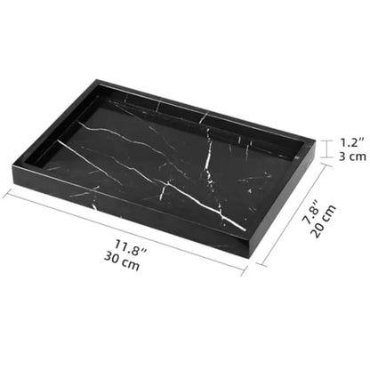 Marble Bathroom Vanity Tray, Natural Luxury Vanity Home Kitchen Bathroom Table Tray, Stone Decorative Countertop Dresser Trays