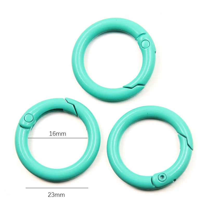 5-20pcs Colorful Spring O Rings Round Carabiner Key Ring Trigger Snap Buckle Keychain DIY Jewelry Making Bag Charm Accessories