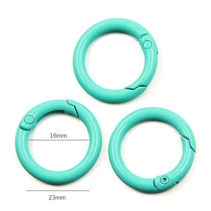 5-20pcs Colorful Spring O Rings Round Carabiner Key Ring Trigger Snap Buckle Keychain DIY Jewelry Making Bag Charm Accessories