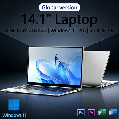 2026 New 14.1 Inch Ultra Thin Laptop Intel 4405U Win11 16GB DDR4 RAM 2TB SSD Portable Business Notebook PC