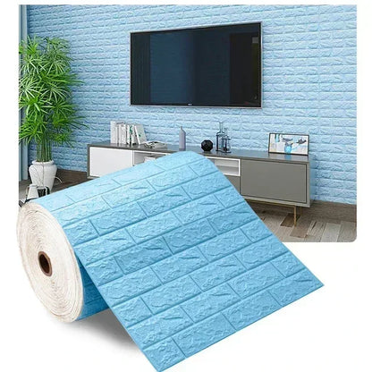 3D Self-Adhesive Wallpaper 70cm*1/5/10m Waterproof Brick Wall Stickers Living Room Bedroom Children's Room Home Decoration