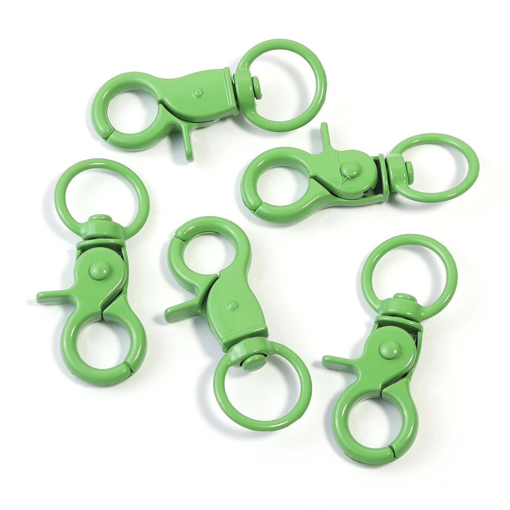 5Pcs/Lot Colorful Swivel Lobster Clasp Hooks Keychain Split Key Ring Connector for Bag Key Chain DIY Jewelry Making Supplies