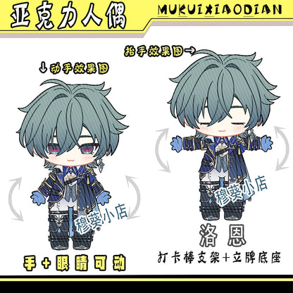 Genshin Impact Wanderer Pantalone Il Dottore Flins Acrylic Figure Movable Figurine Check-in Stick Ornament Birthday Gift Csoplay