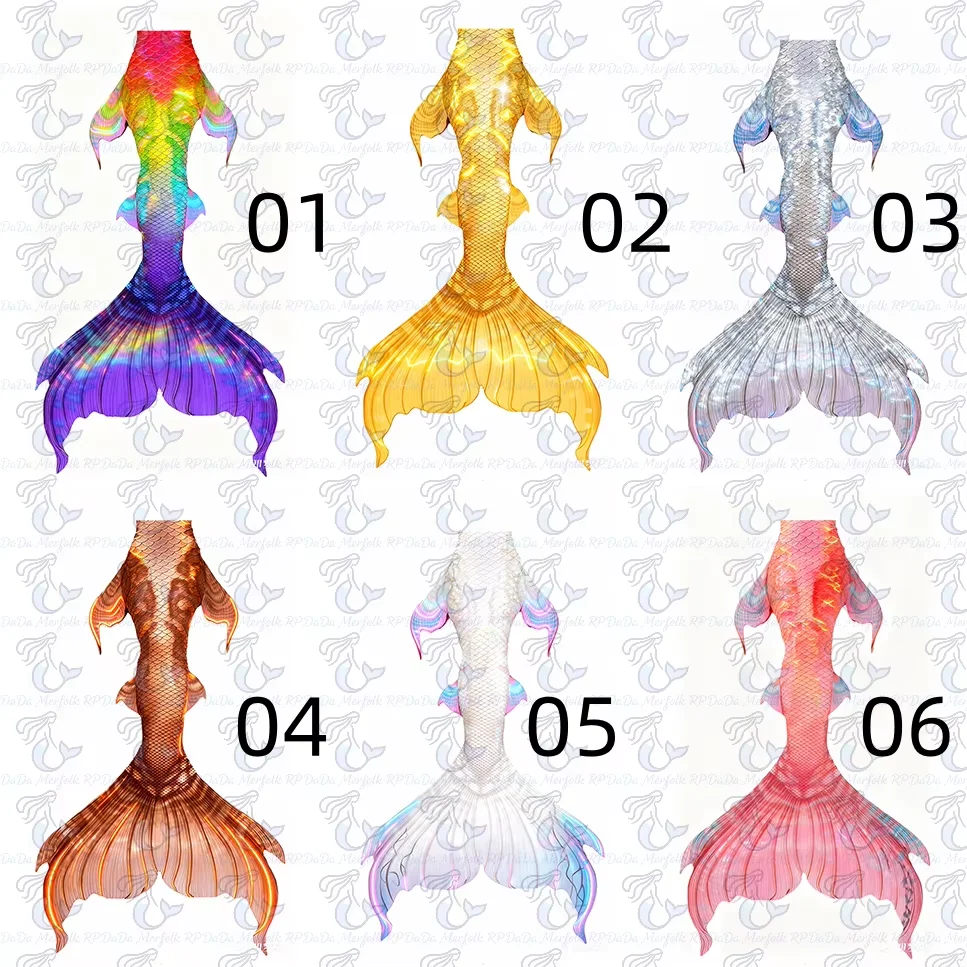 New Pattern Mermaid Tail Mermaid Fins Aquarium Mermaid Diving Performance Swimsuit Adult Children Mermaid Tail Tailored