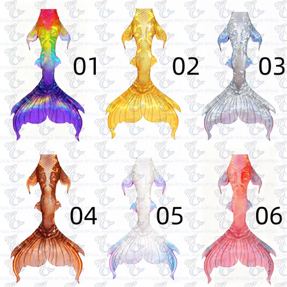 New Pattern Mermaid Tail Mermaid Fins Aquarium Mermaid Diving Performance Swimsuit Adult Children Mermaid Tail Tailored
