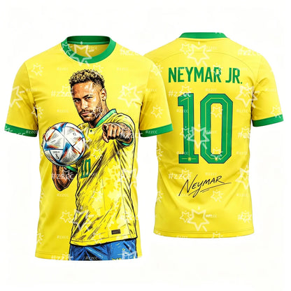 2026 Brazil Neymar Jr No.10 Football Jersey Match Training Kit Summer Sports Men's T-Shirt Kid's Clothing cycling jersey ﻿