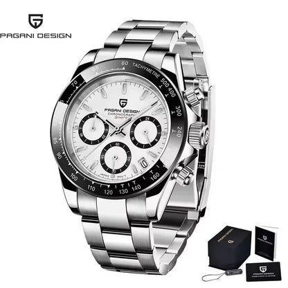 PAGANI DESIGN Top Men Business Watch Luxury Classic Quartz Wristwatch Chronograph Ceramic Bezel Waterproof Watches for Men Gift