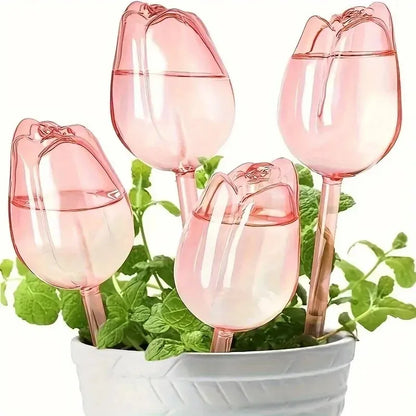 Garden Pink Tulip Plant Watering Balls, Suitable For Indoor Outdoor Plants, Automatic Plant Drippers, And Automatic Watering