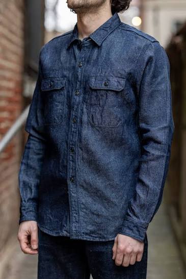 Denim Linen Dress Shirt