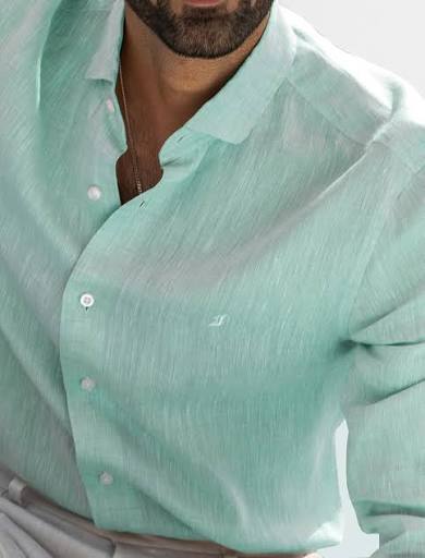 Mint Linen Dress Shirt