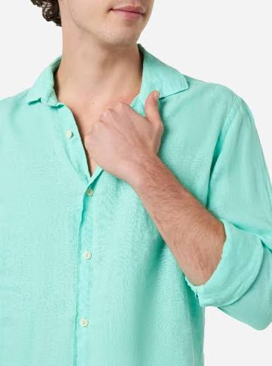 Mint Linen Dress Shirt