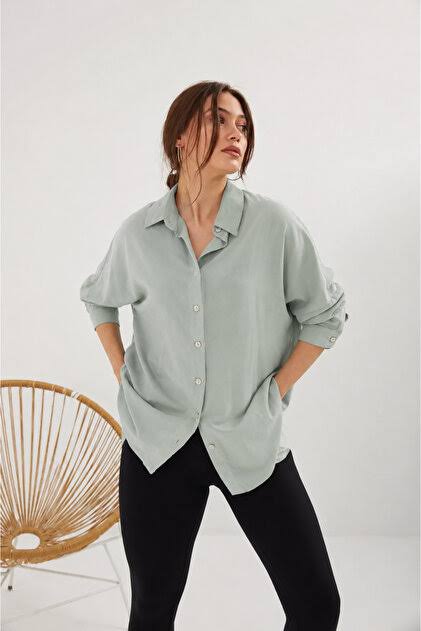 Mint Linen Dress Shirt