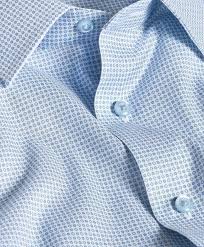 White & Blue Neat Print Stretch