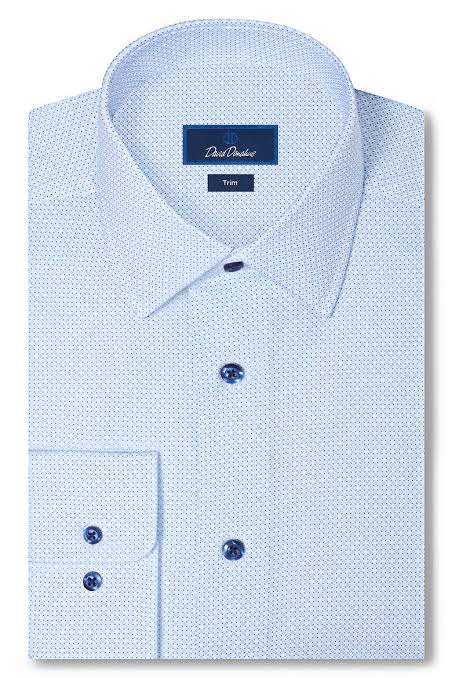 White & Blue Neat Print Stretch