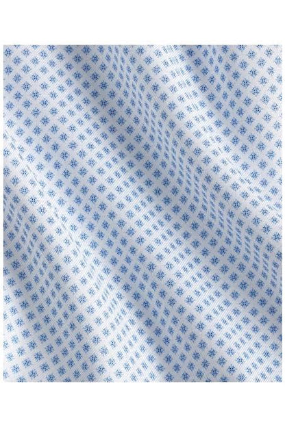 White & Blue Neat Print Stretch