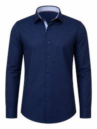 Navy Micro Dobby Dress Shirt