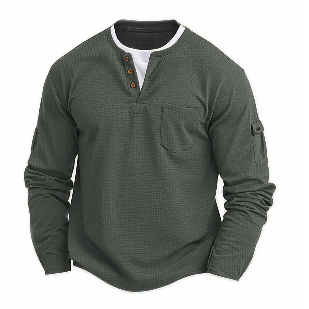 New Spring and autumn men long-sleeved solid color shirt, stand-up collar comfortable button-down fashionable slim shirt S-2XL